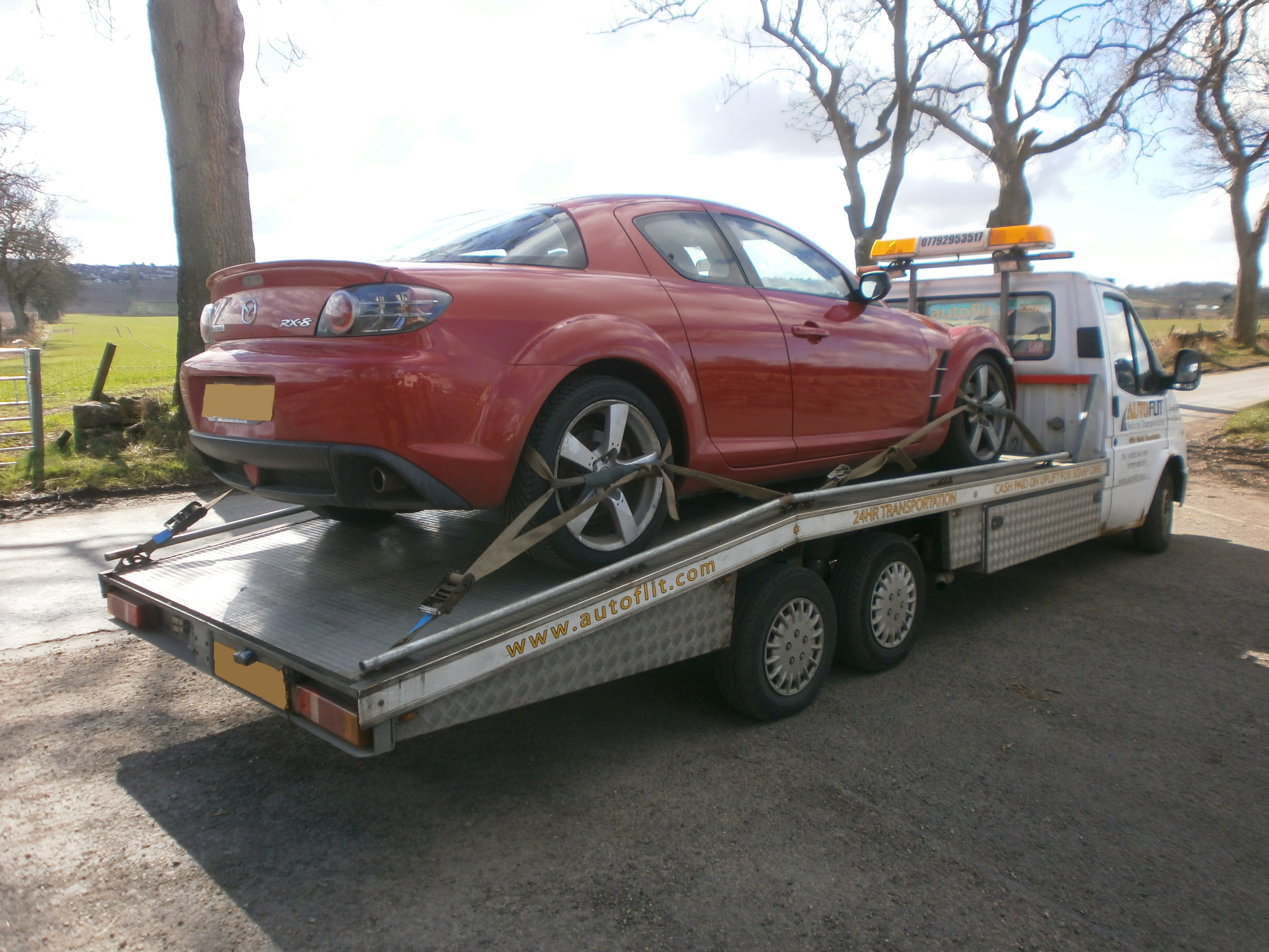 Mazda RX8 on the back of the Autoflit transporter